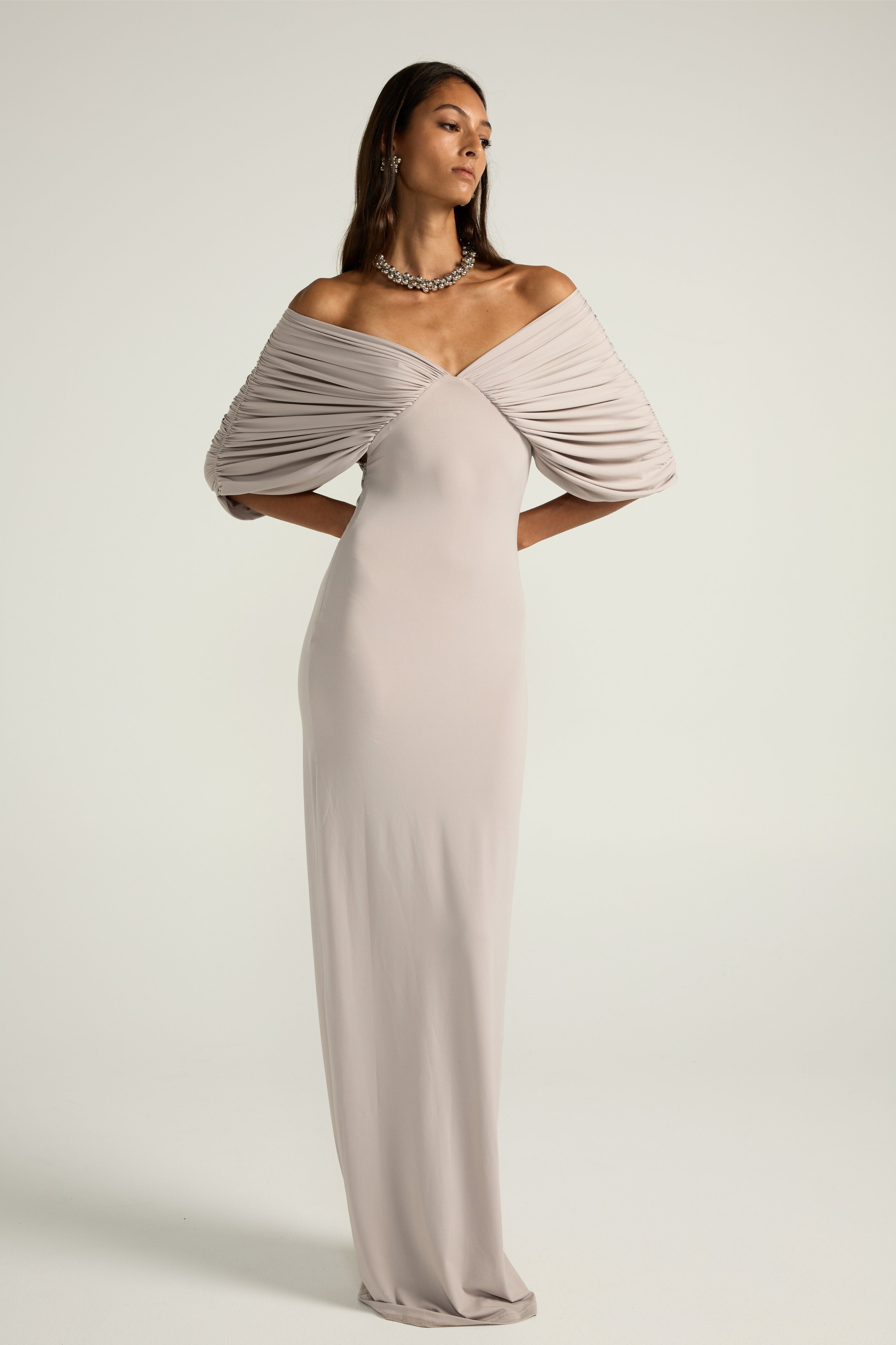 NEVE MIDI DRESS - GREY