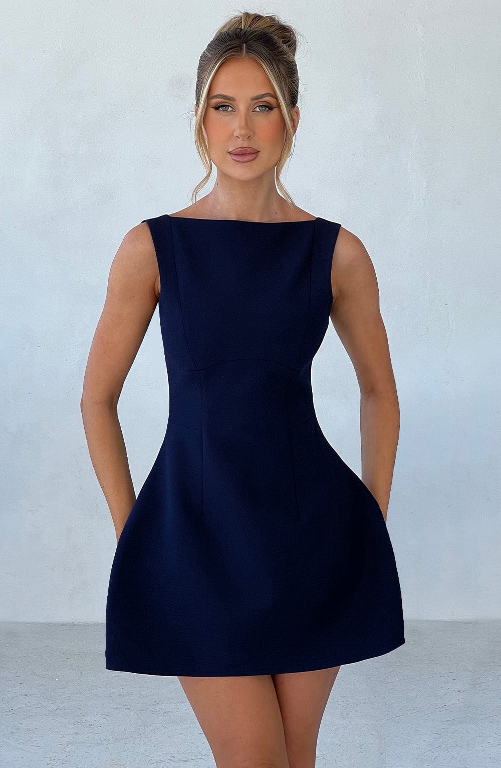 ZARIA MINI DRESS - NAVY