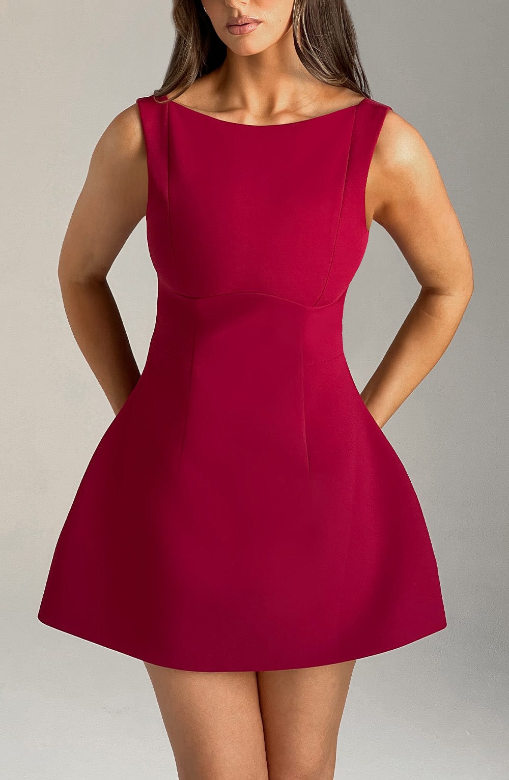 ZARIA MINI DRESS - WINE
