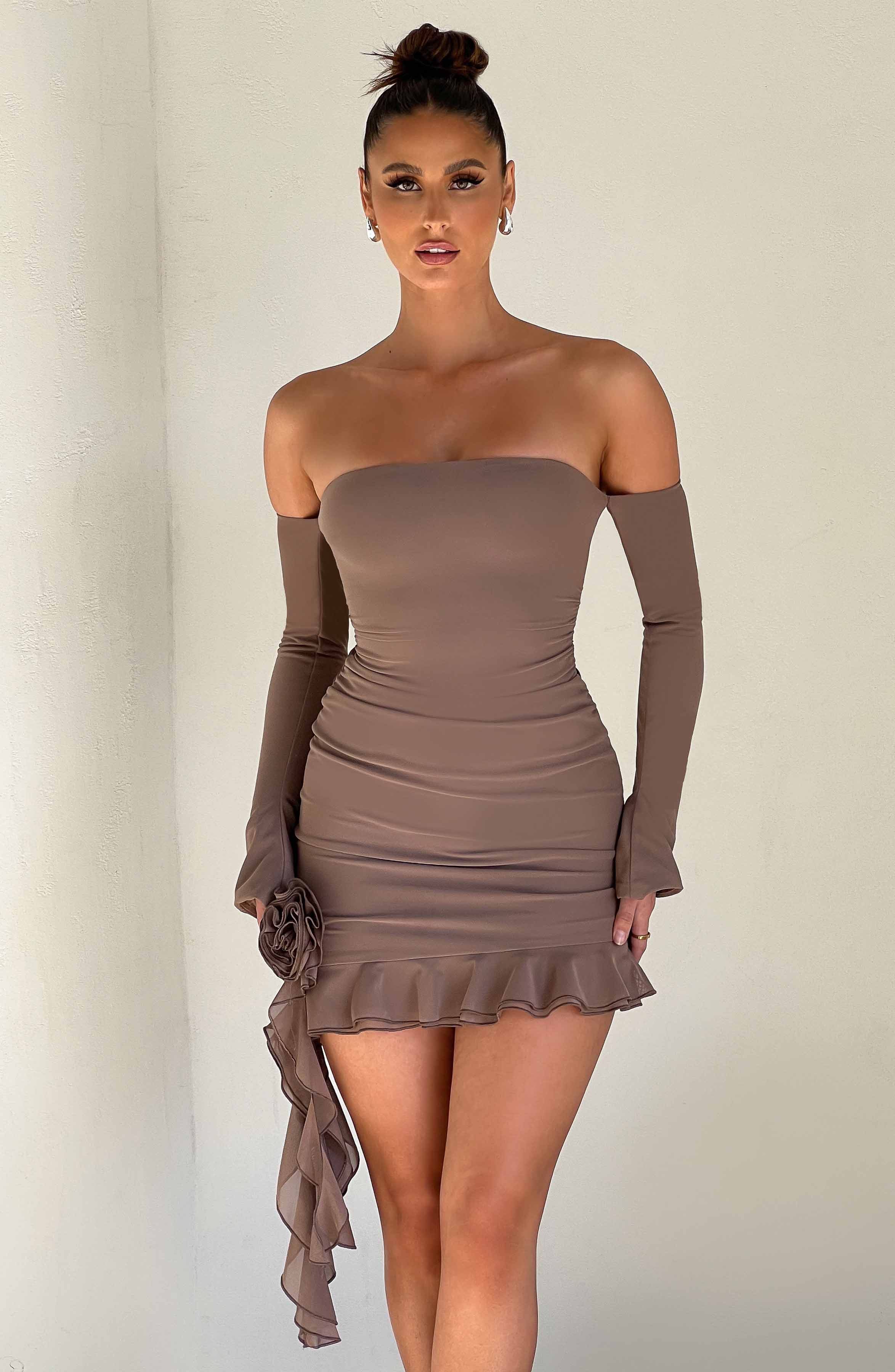 SIENNA MINI DRESS - CHOCOLATE