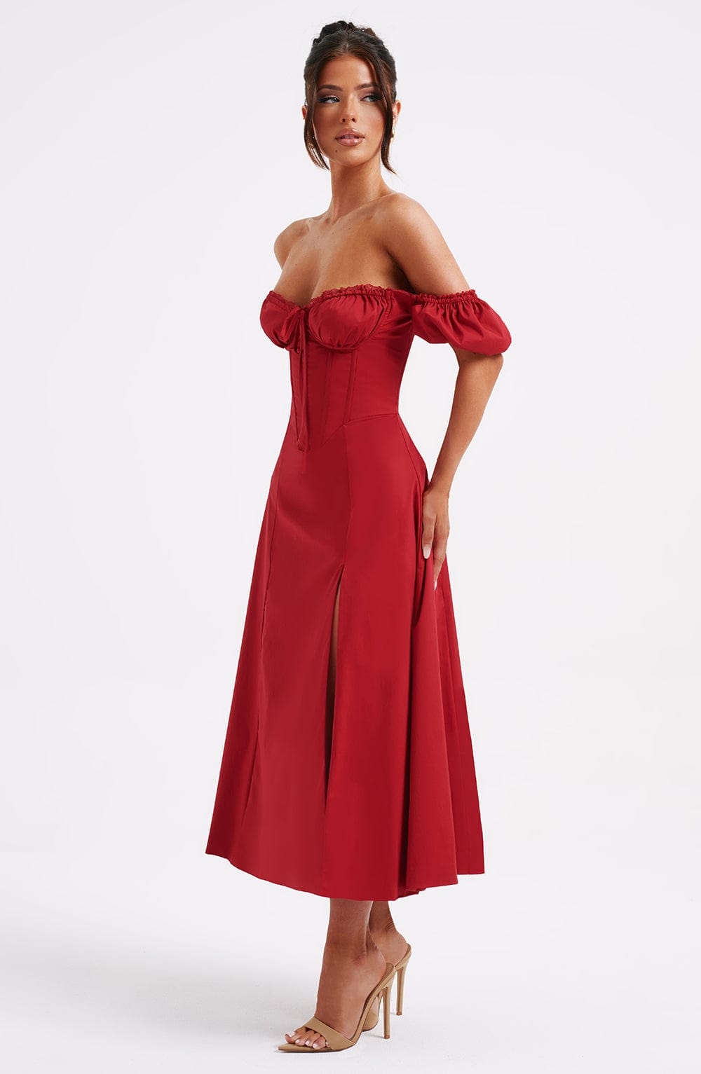 ROSALIA MIDI DRESS - RED