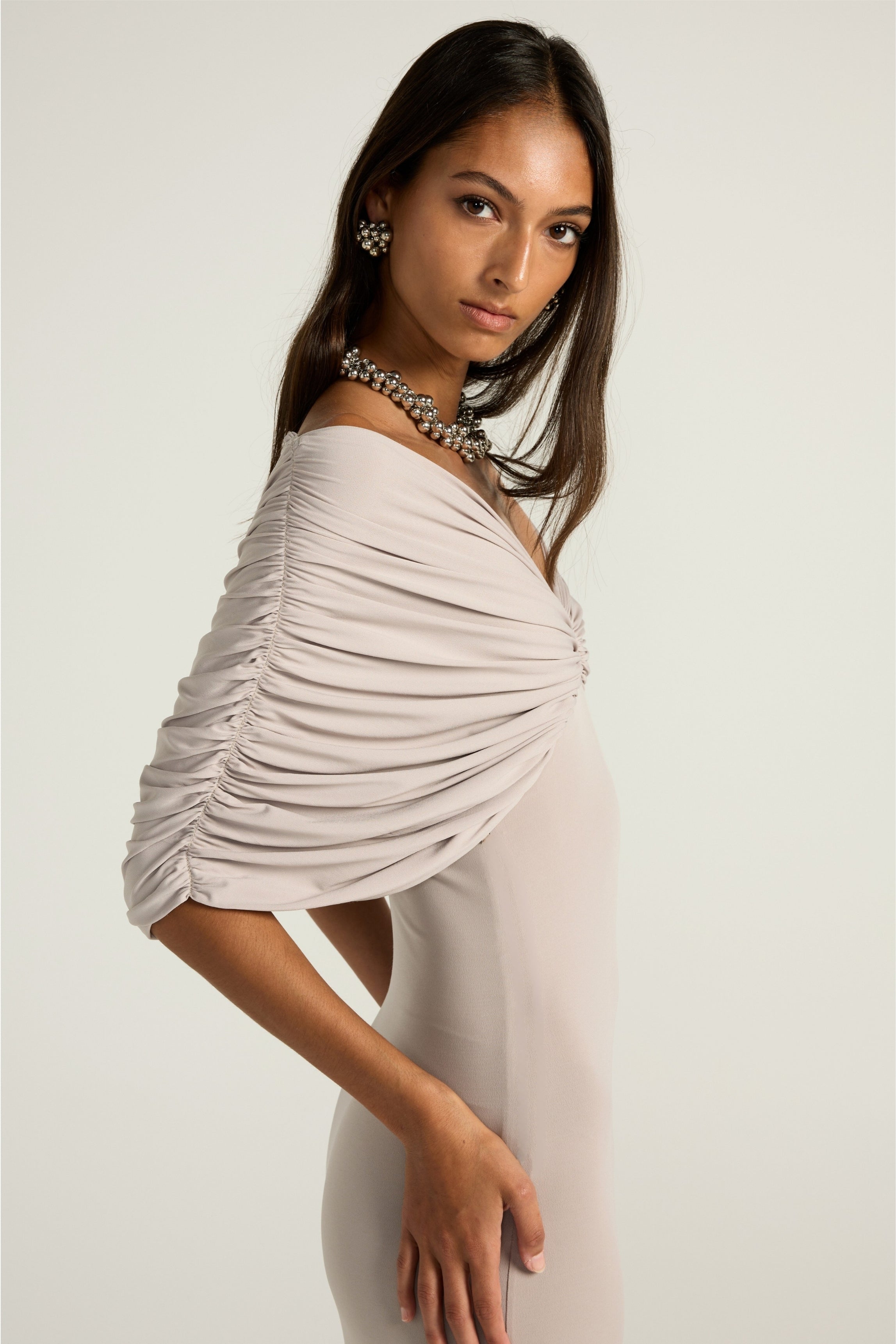 NEVE MIDI DRESS - GREY