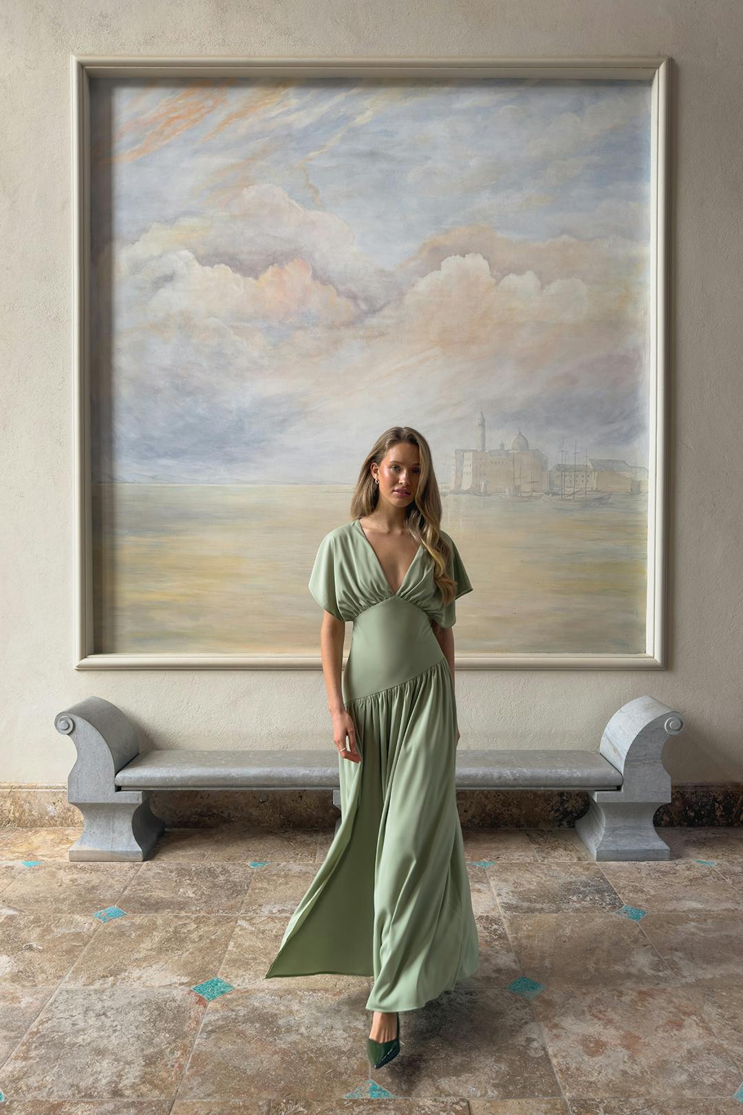 VALENTINA MAXI DRESS - SAGE