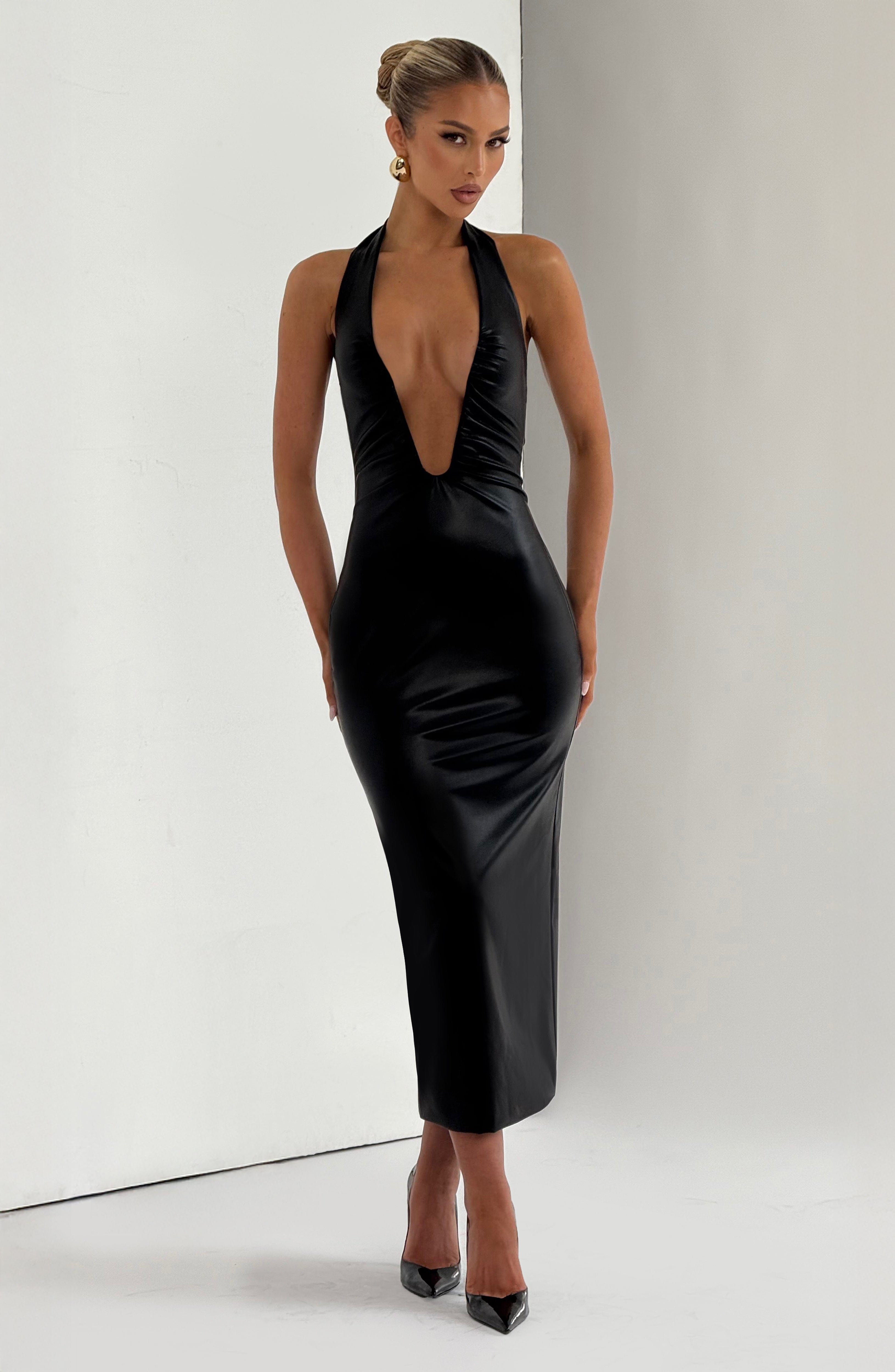 KIARA MIDI DRESS - BLACK