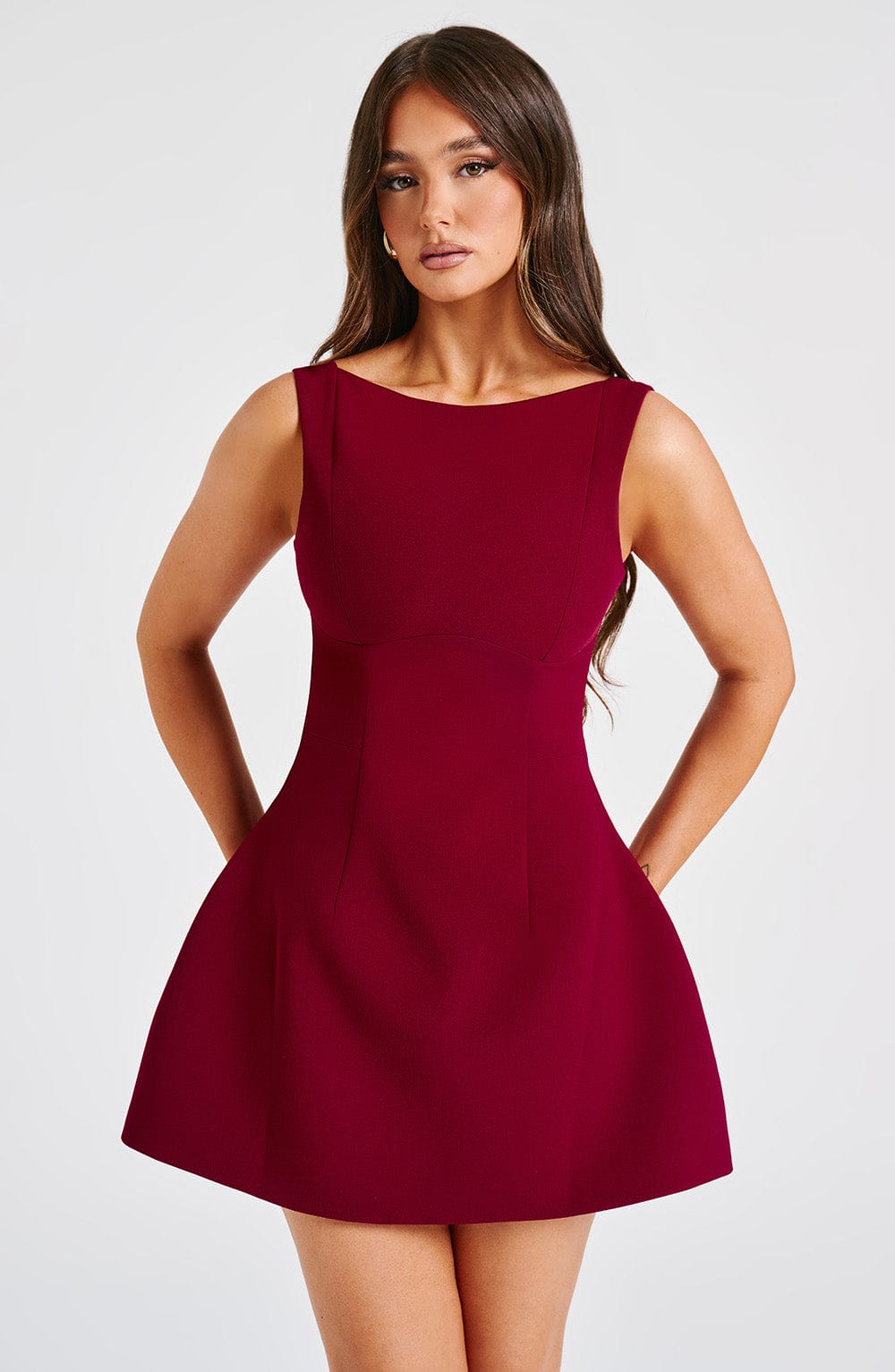 ZARIA MINI DRESS - WINE