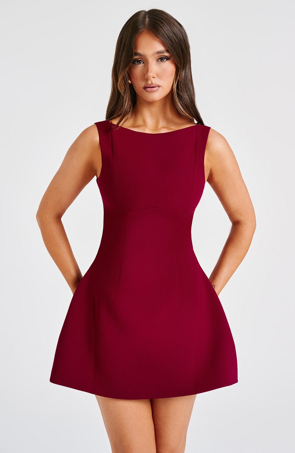 ZARIA MINI DRESS - WINE