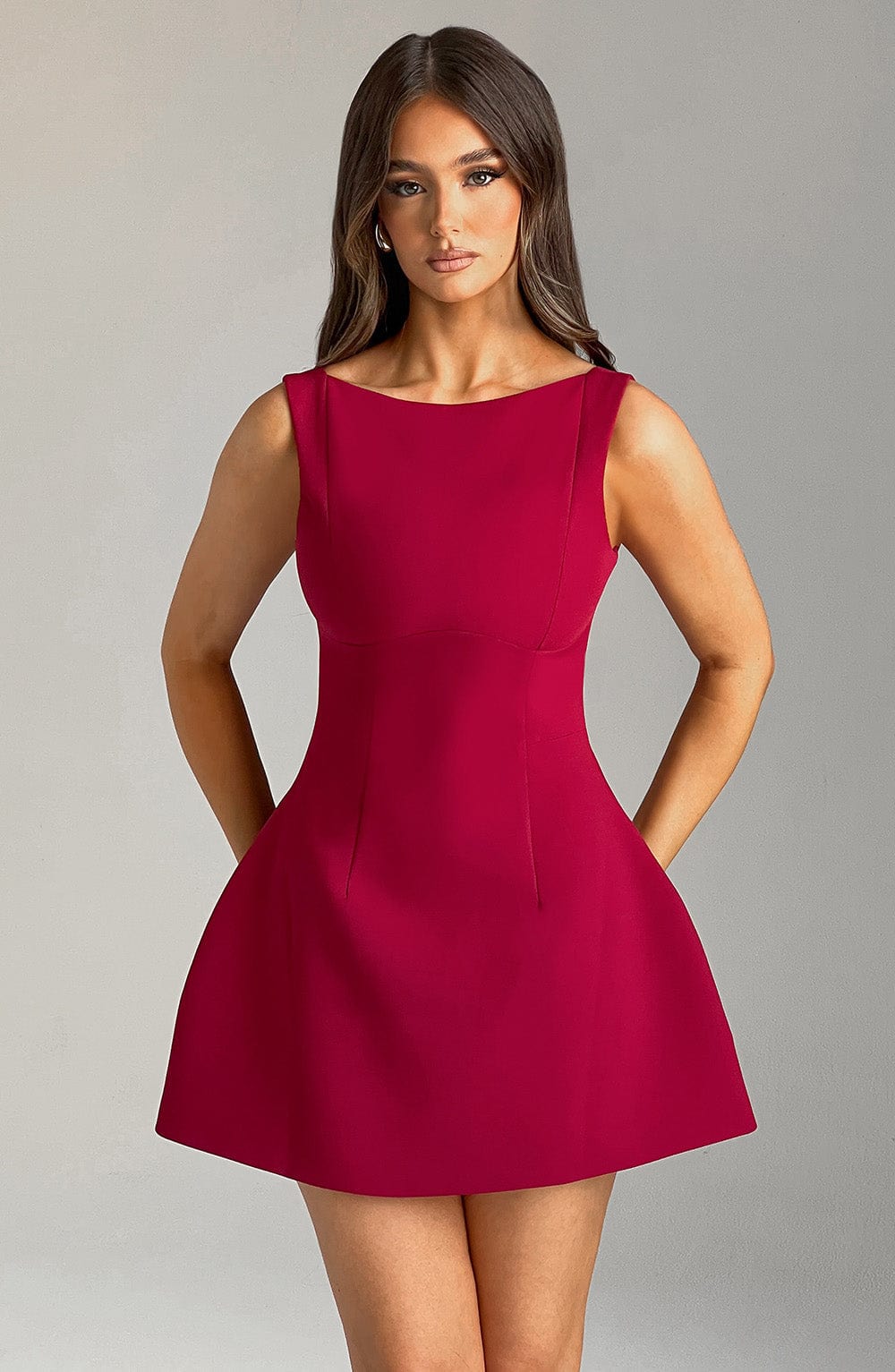 ZARIA MINI DRESS - WINE