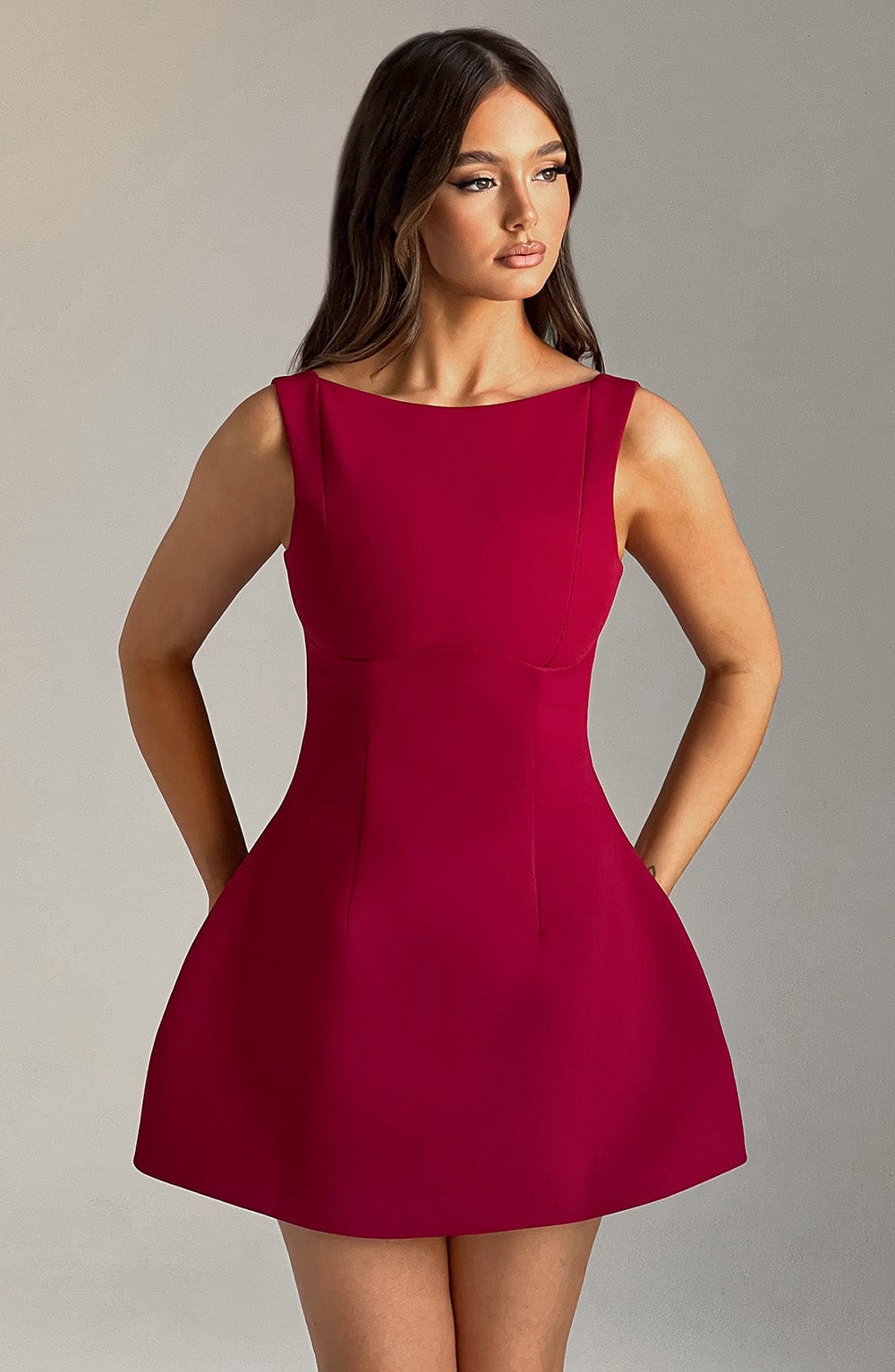 ZARIA MINI DRESS - WINE