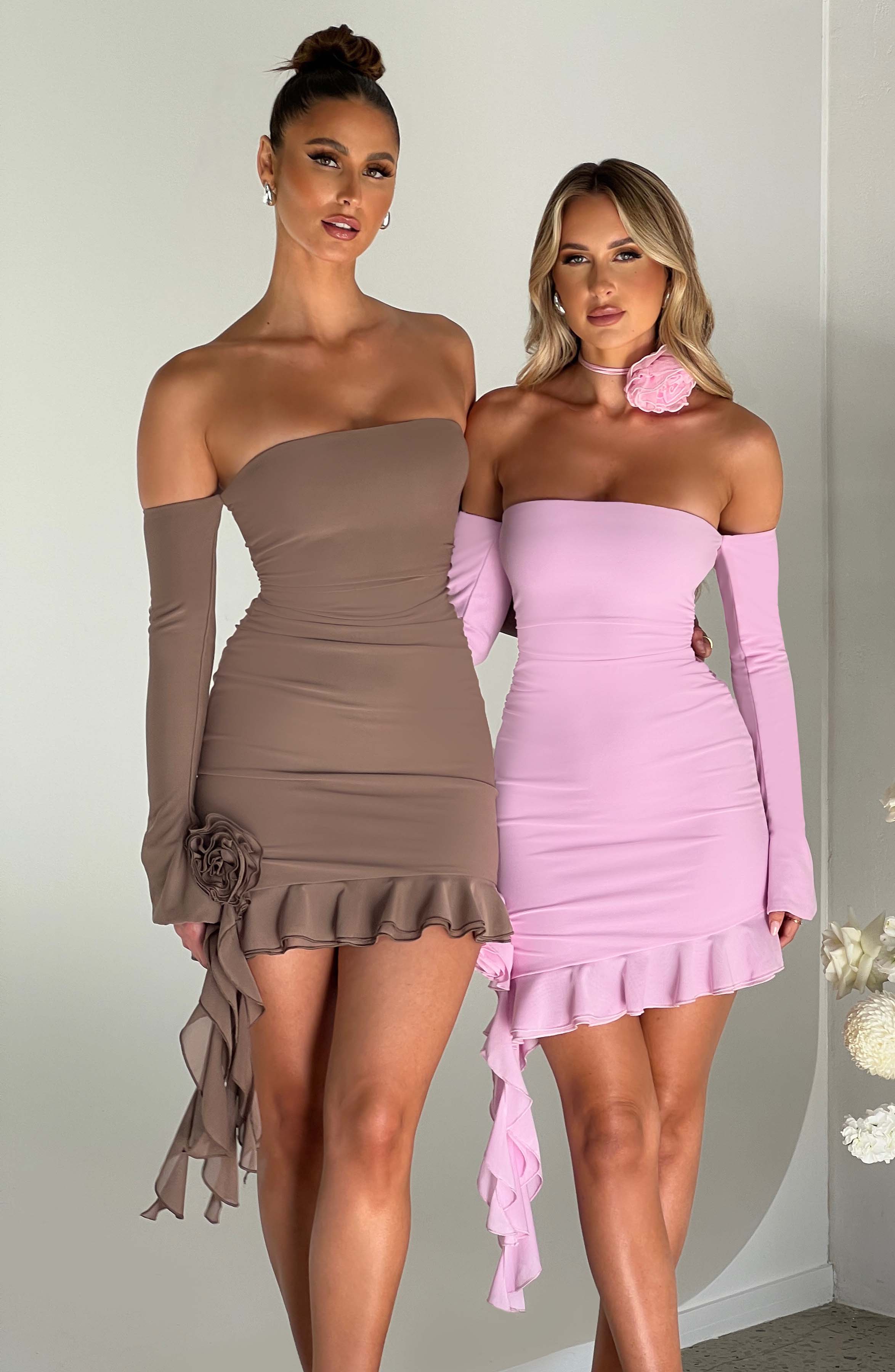SIENNA MINI DRESS - CHOCOLATE