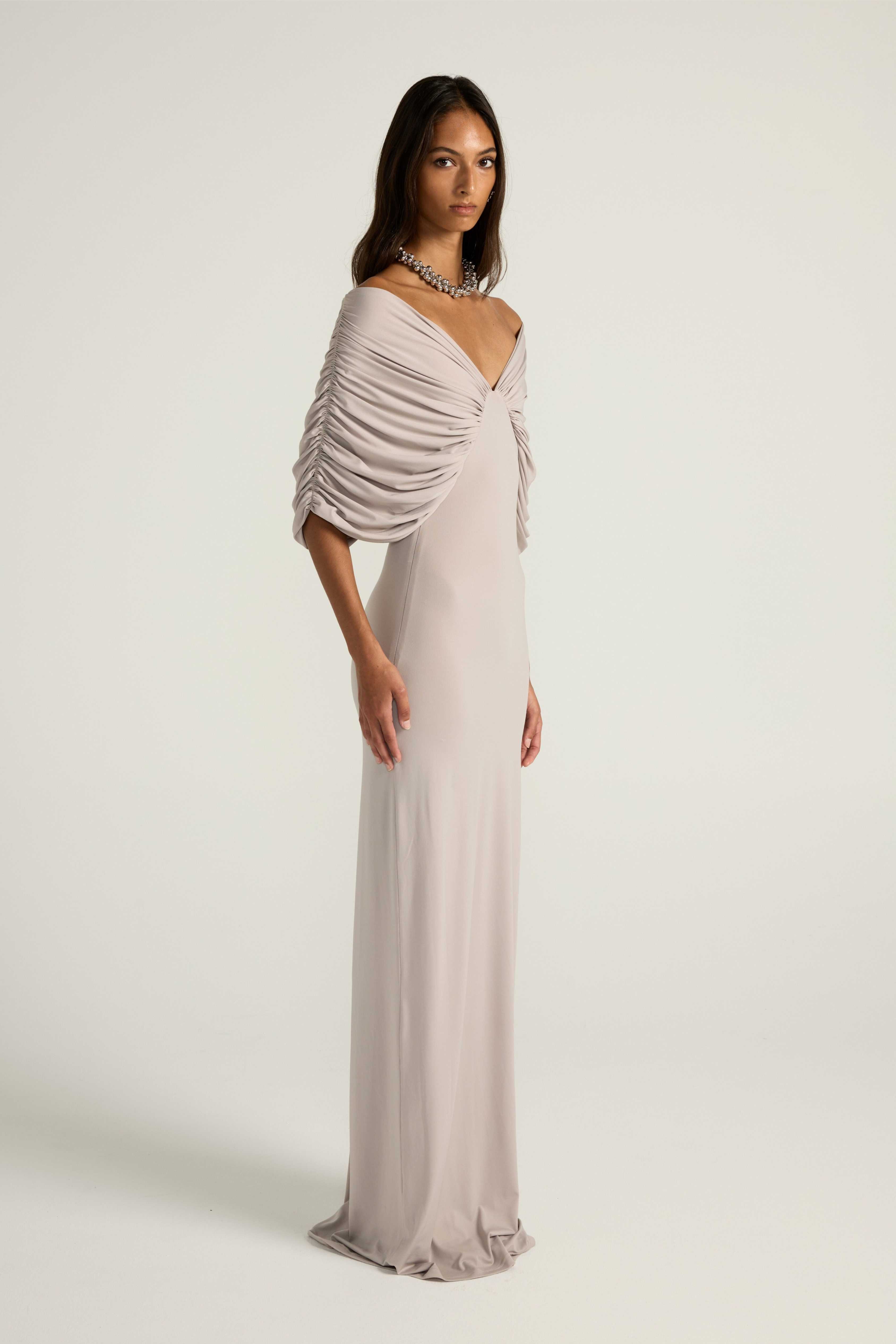 NEVE MIDI DRESS - GREY