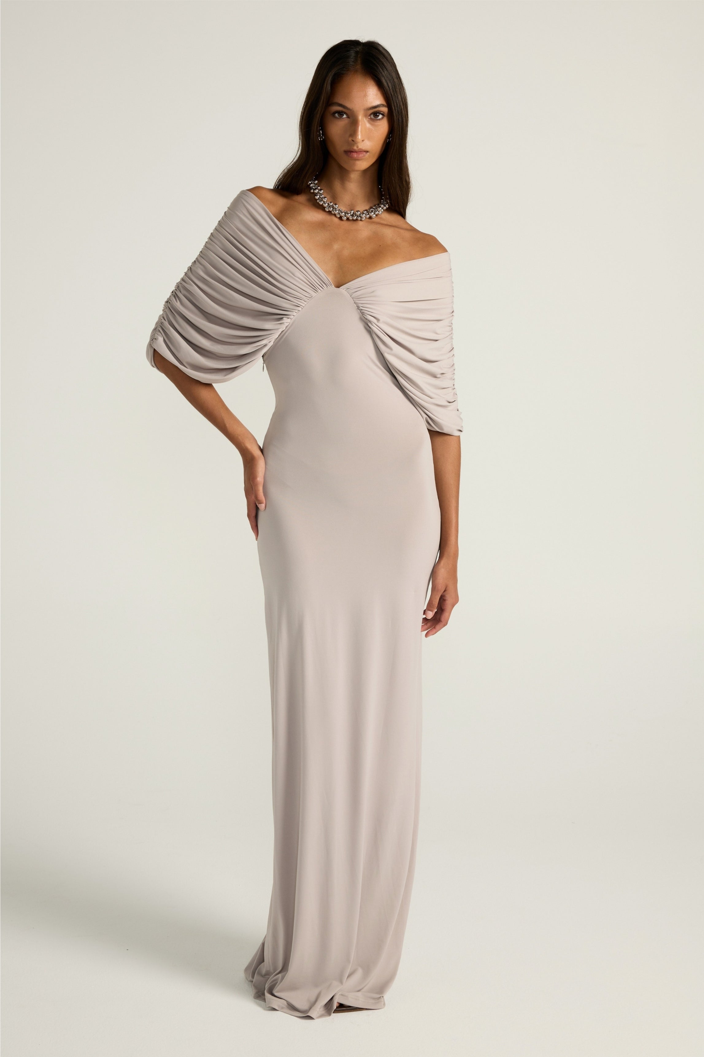 NEVE MIDI DRESS - GREY