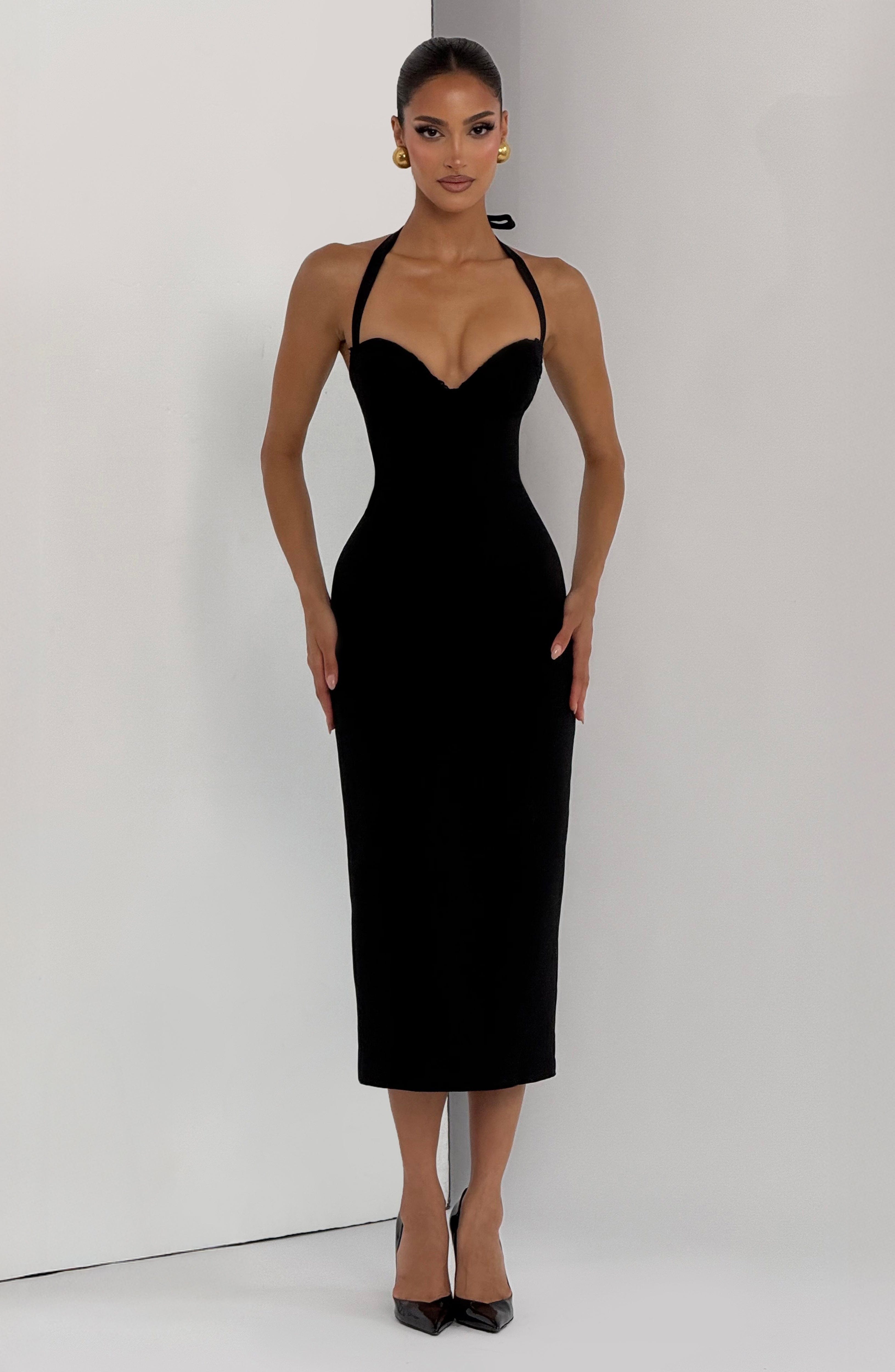 NOEMI MIDI DRESS - BLACK