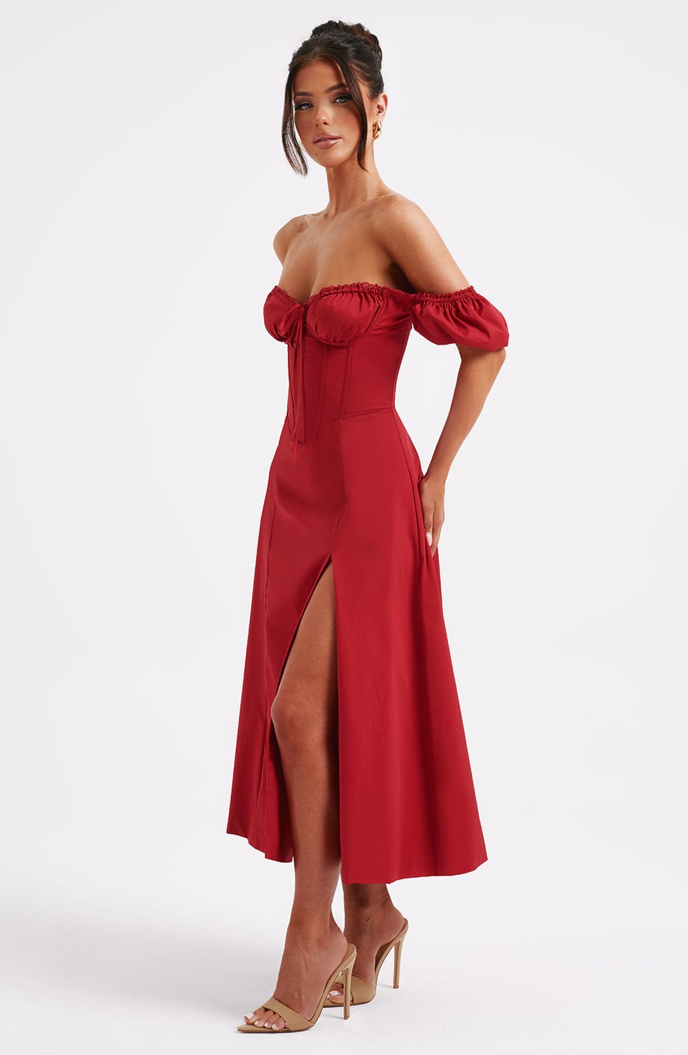 ROSALIA MIDI DRESS - RED