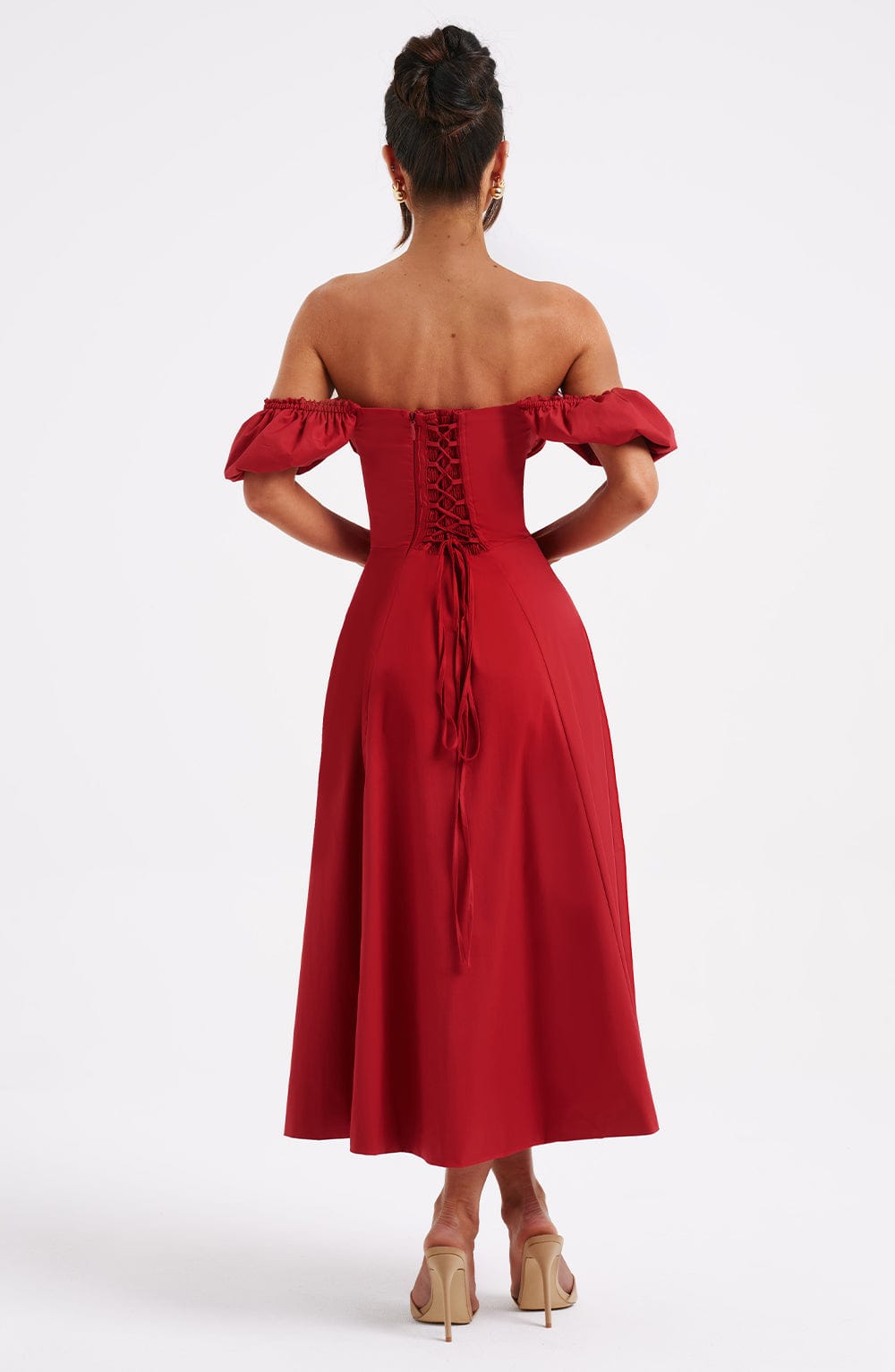ROSALIA MIDI DRESS - RED