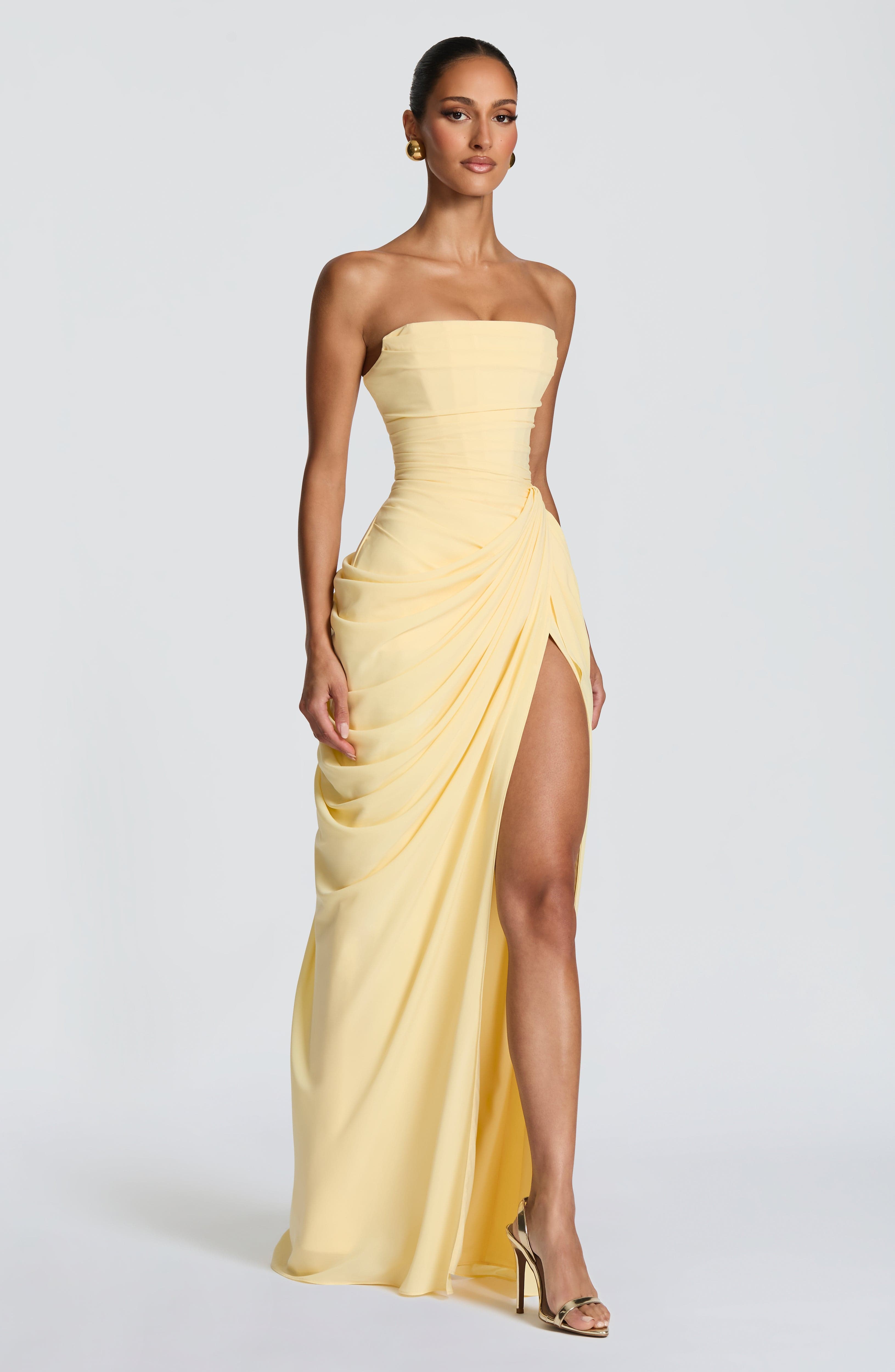 CYRA MAXI DRESS - LEMON
