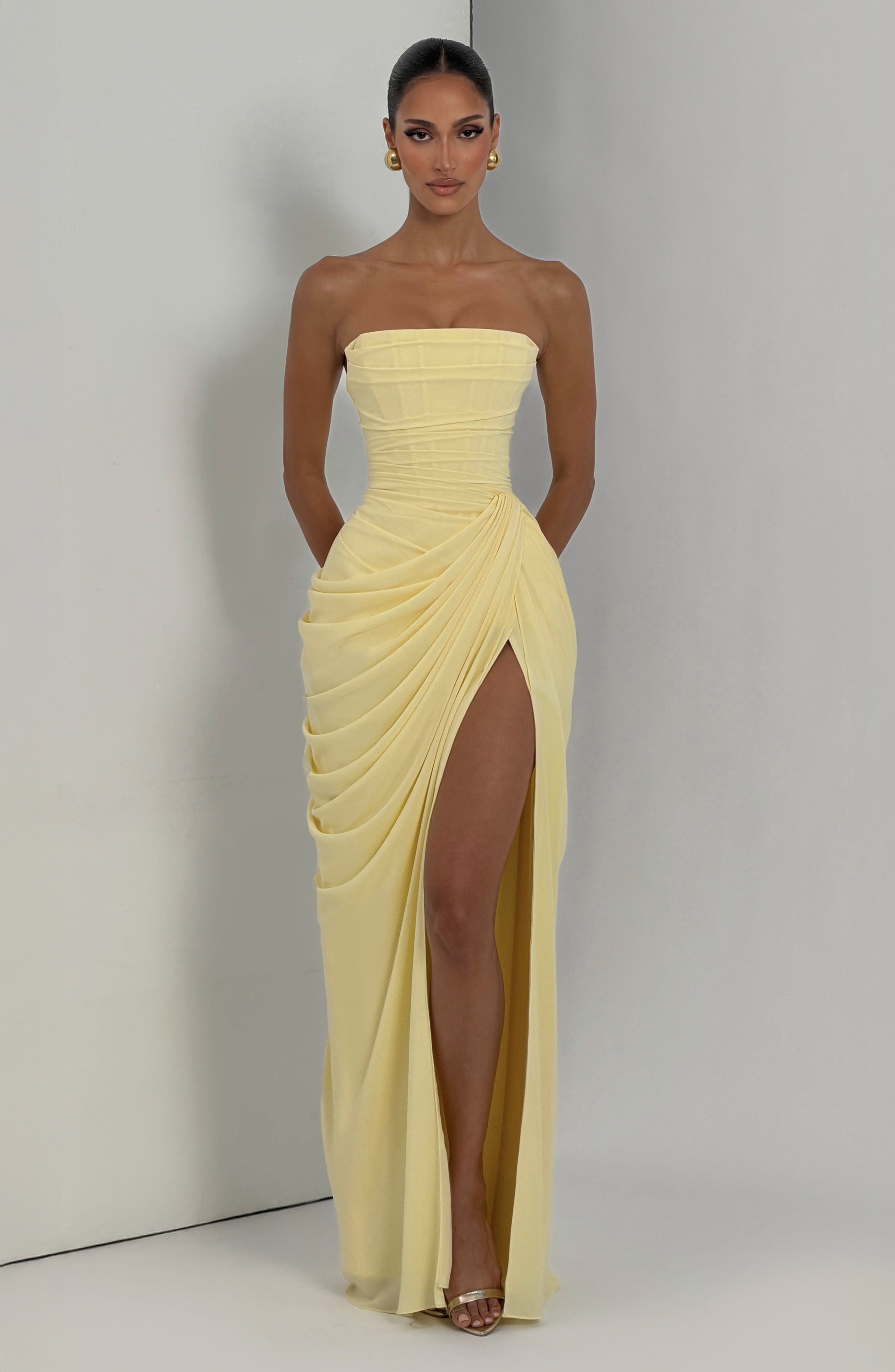CYRA MAXI DRESS - LEMON