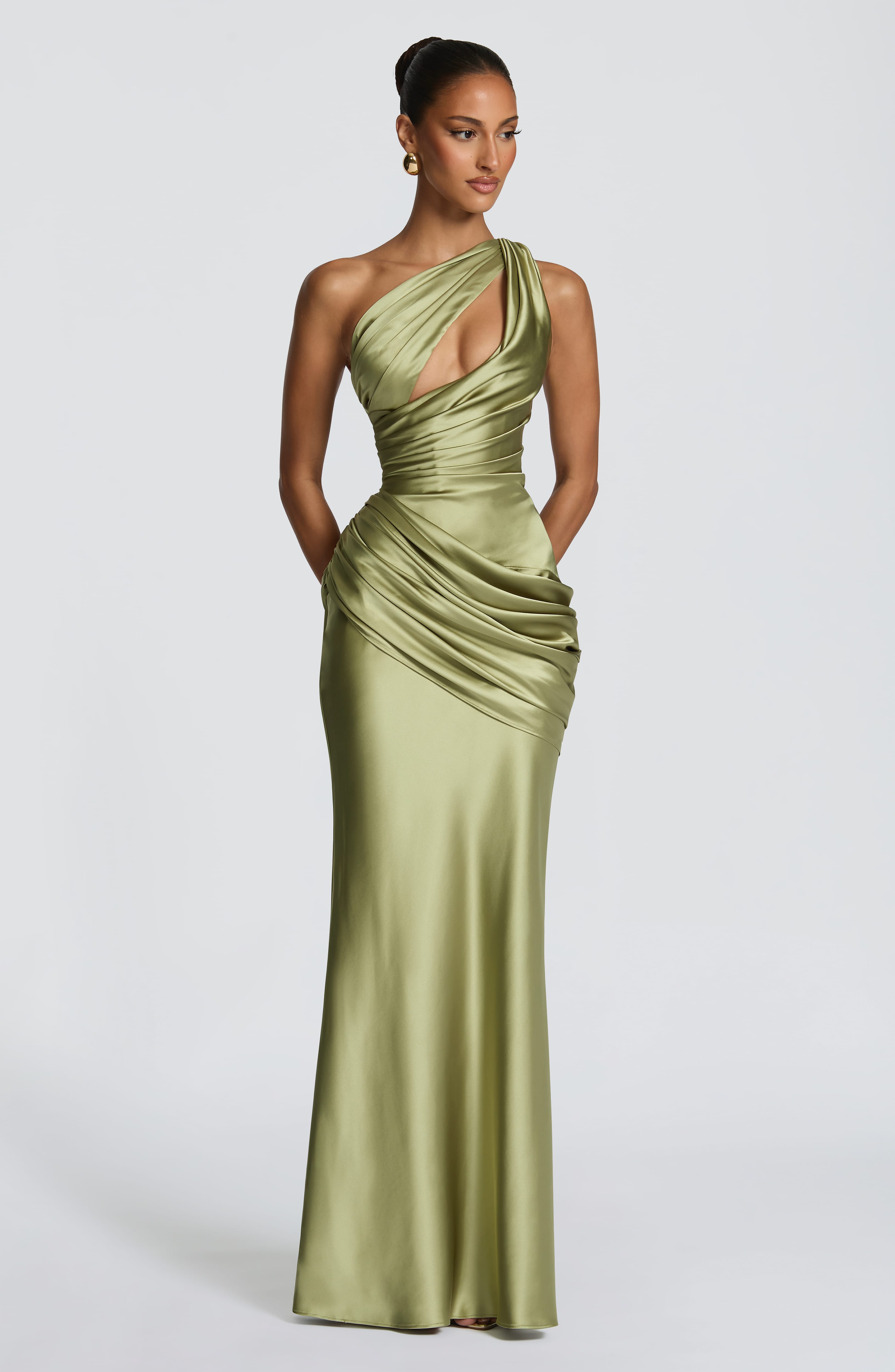 LUNA MAXI DRESS - LIGHT OLIVE