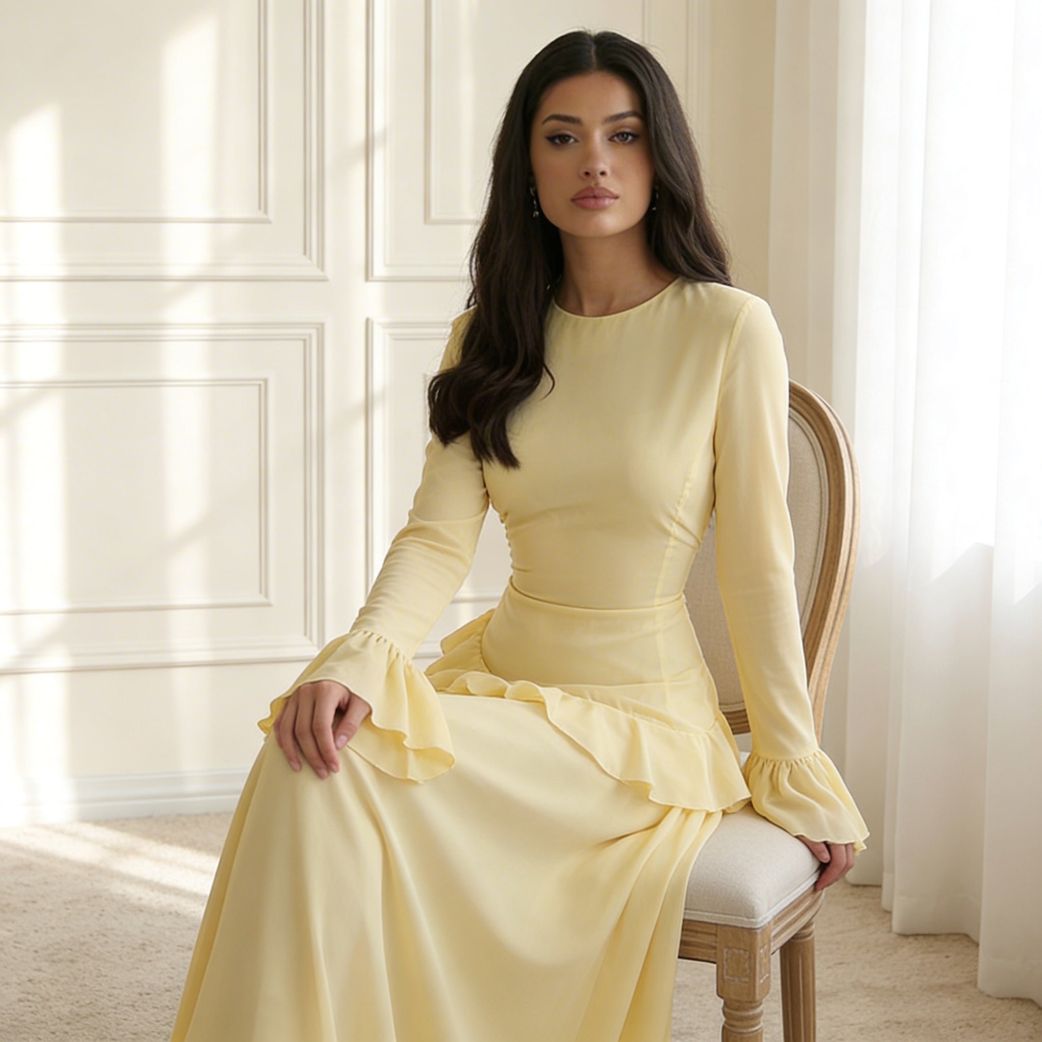 WIAM MAXI DRESS - LEMON